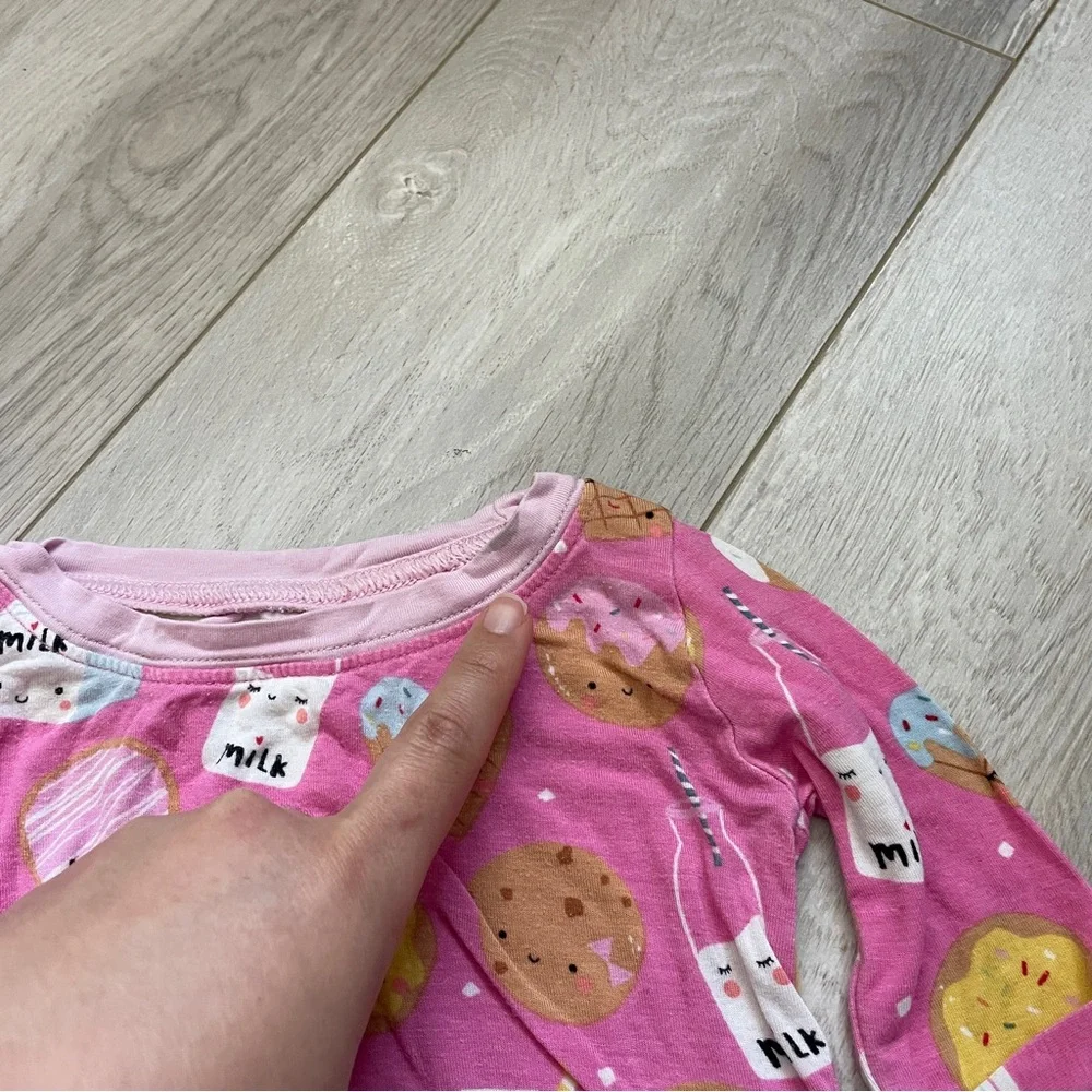 Little Sleepies Pajama Set bamboo cookies and milk Pink (size 12-18 months)